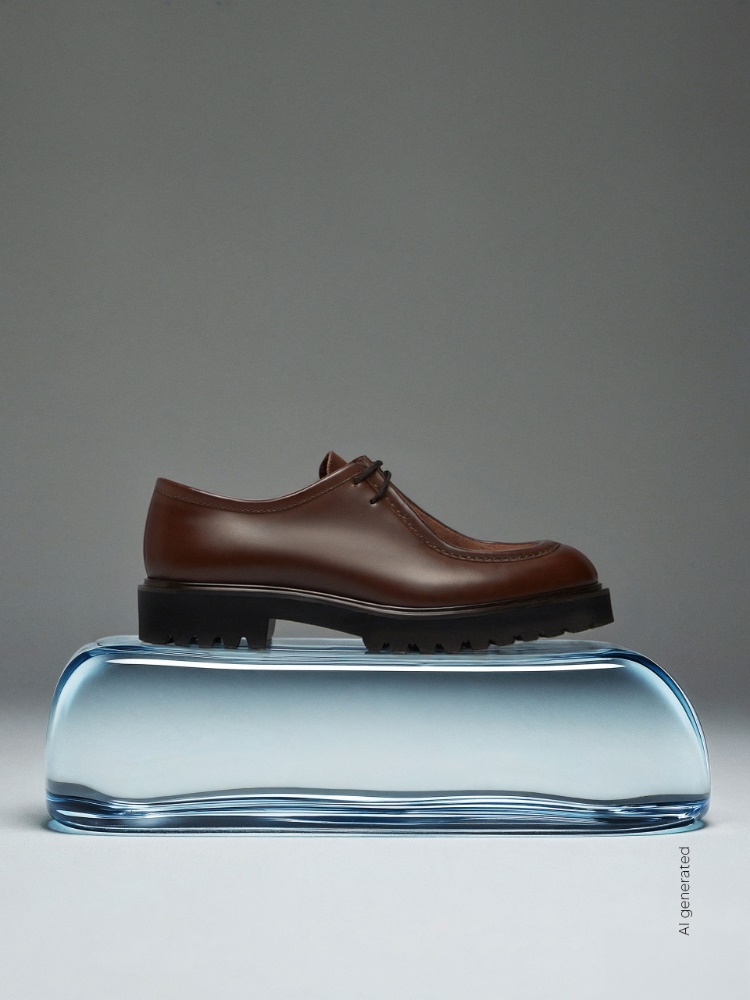 Leather and suede lace-up shoes + COFFEE - Max Mara