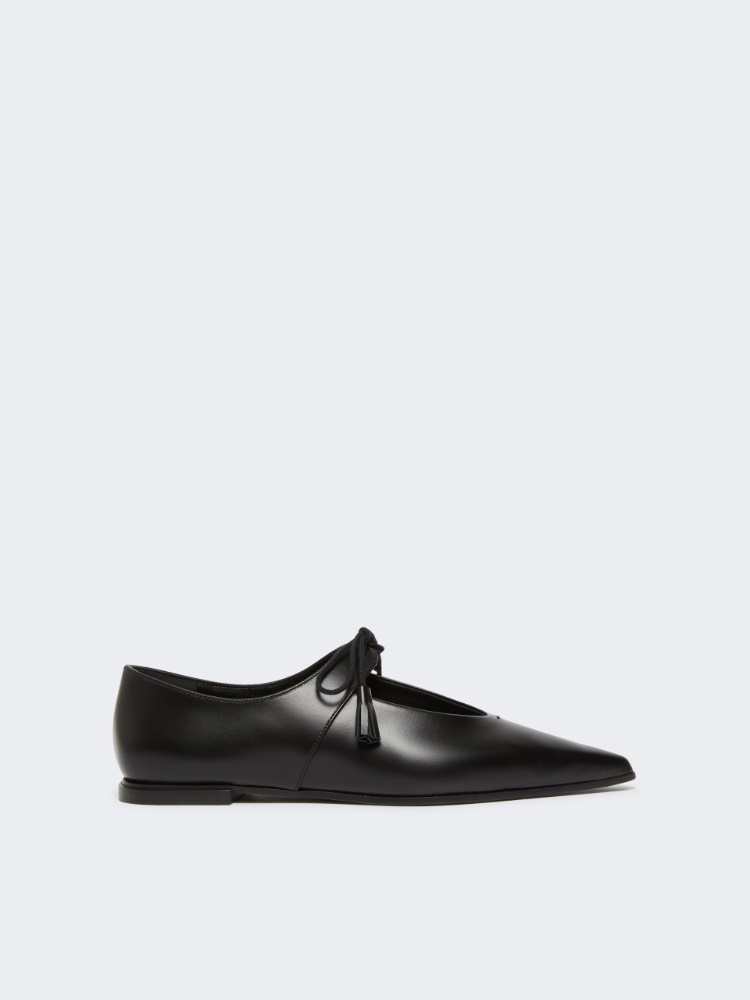 Baleriny z gładkiej skóry - CZARNY - Max Mara