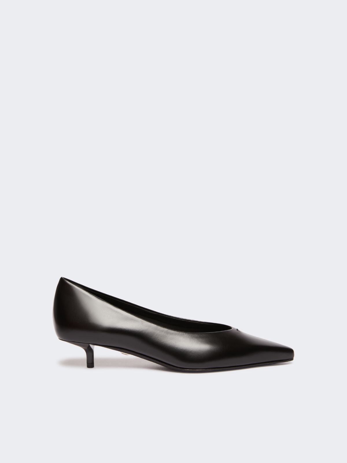 Kitten-heel leather court shoes - BLACK - Max Mara - 12