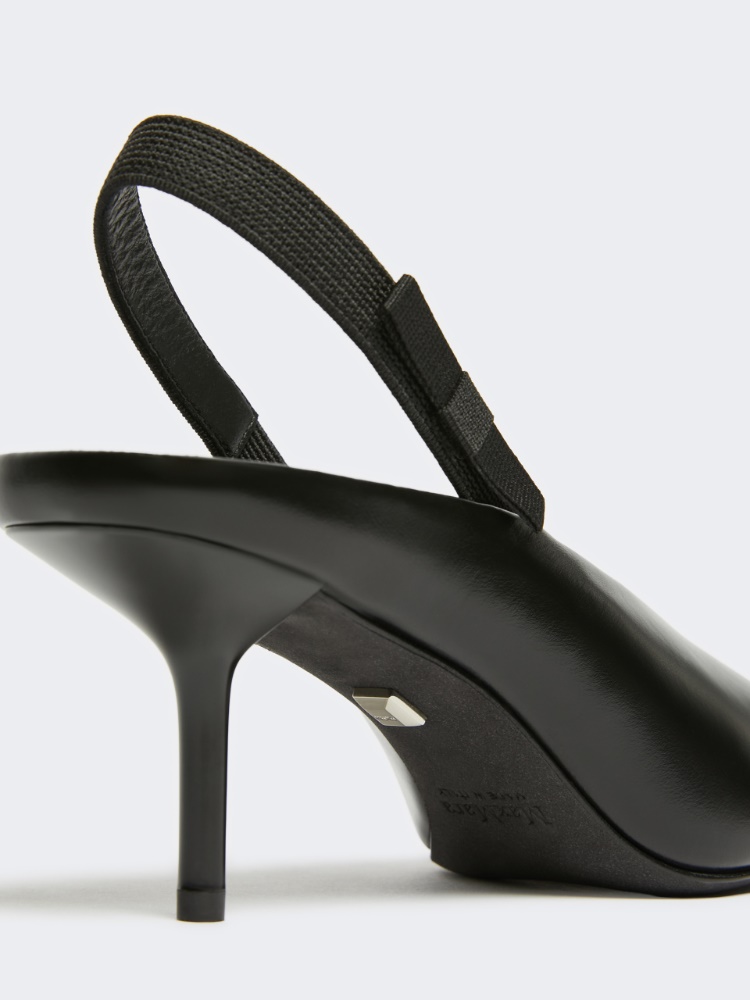 関税込☆Max Mara☆レザー製 スリング バックパンプス380 ボースリンギー] カーフスキン ポインテッドトゥ スリングバック