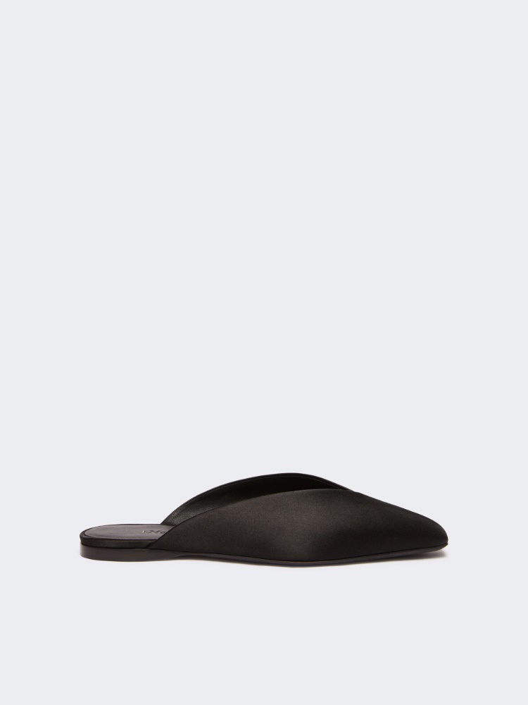 Viscose and silk satin mules - BLACK - Max Mara