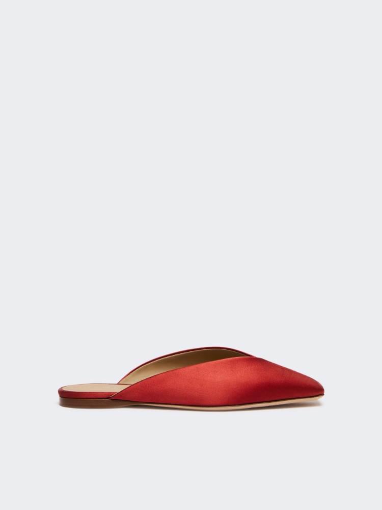 Viscose and silk satin mules - RED - Max Mara