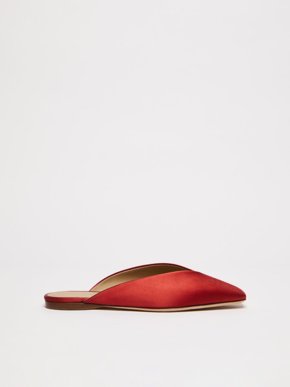 Viscose and silk satin mules - RED - Max Mara