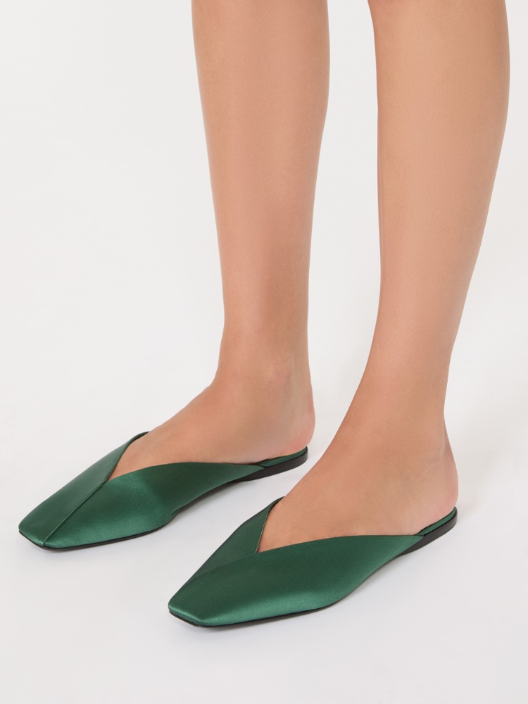 Viscose and silk satin mules - EMERALD - Max Mara
