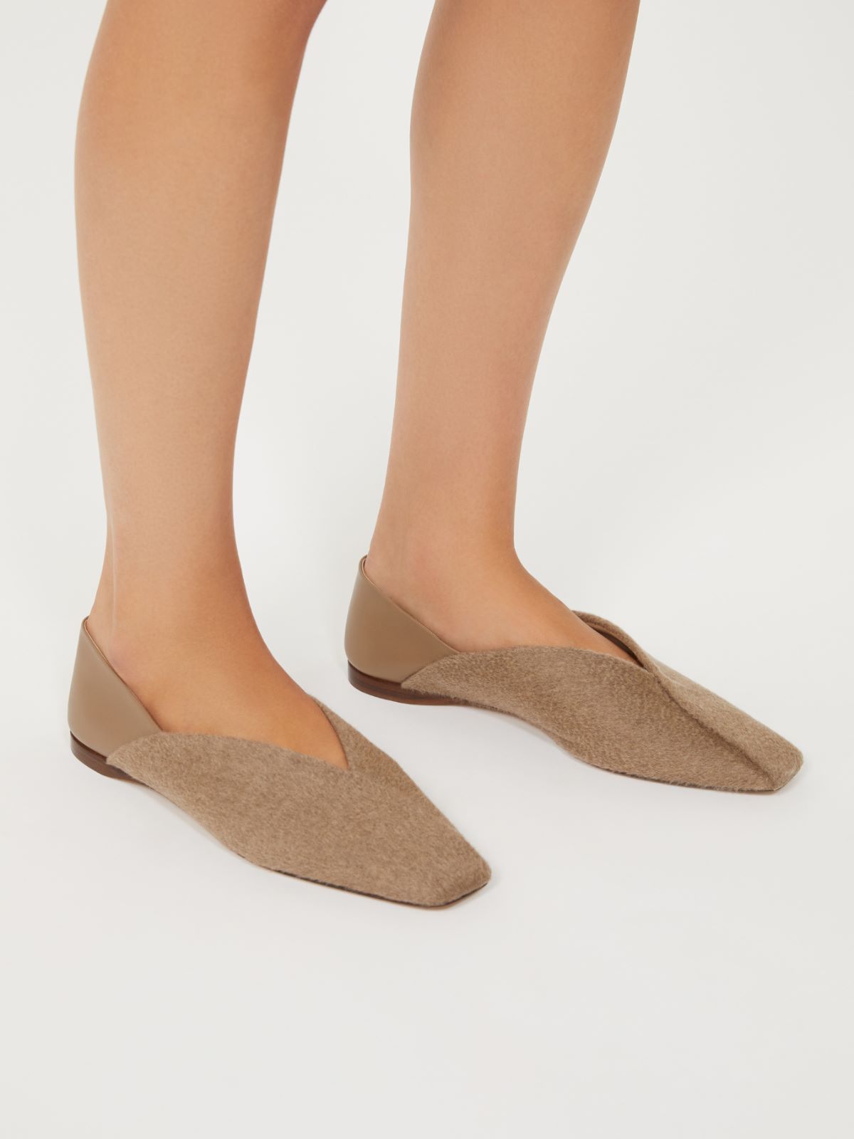 Cashmere and leather ballerinas - BROWN - Max Mara - 11