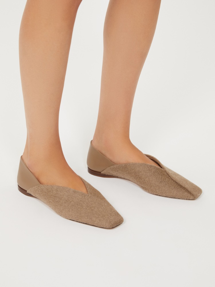 Cashmere and leather ballerinas - BROWN - Max Mara - 2