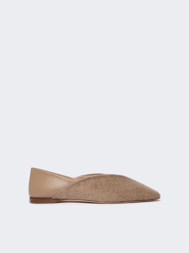 Cashmere and leather ballerinas - BROWN - Max Mara