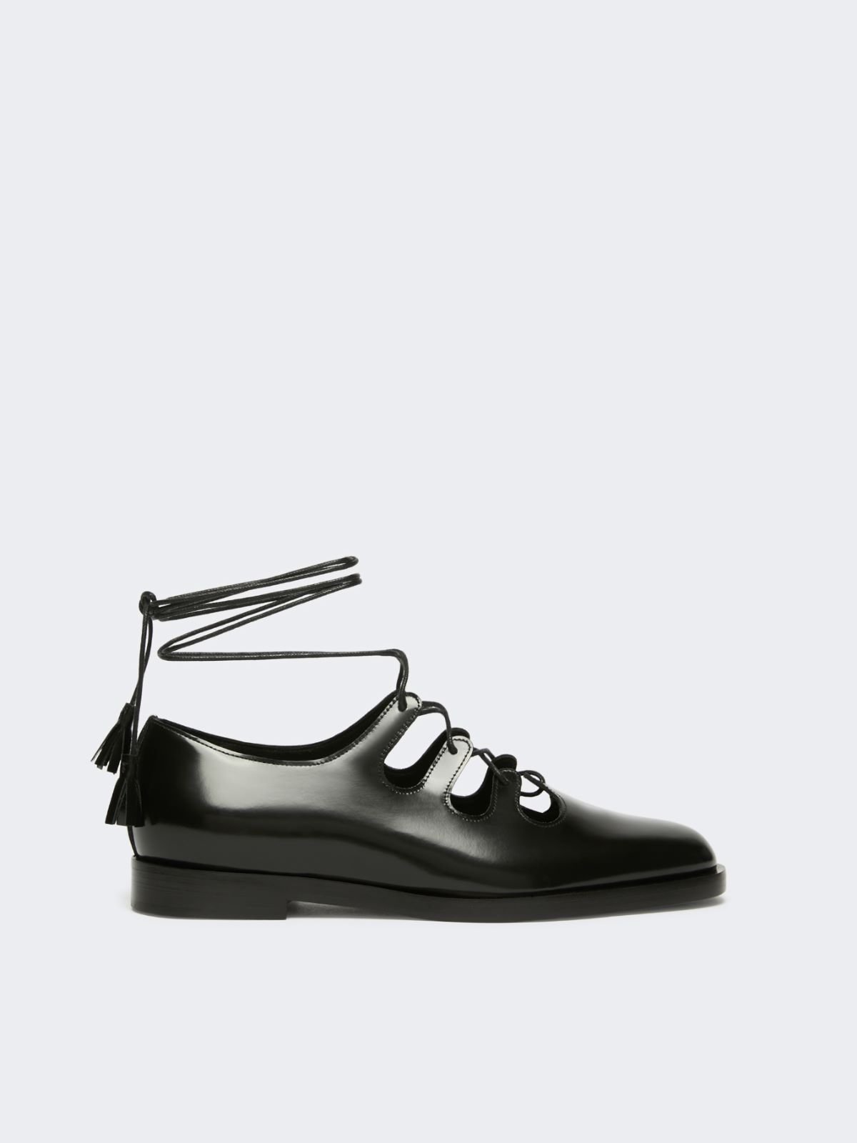 Lace-ups in shiny leather - BLACK - Max Mara - 11