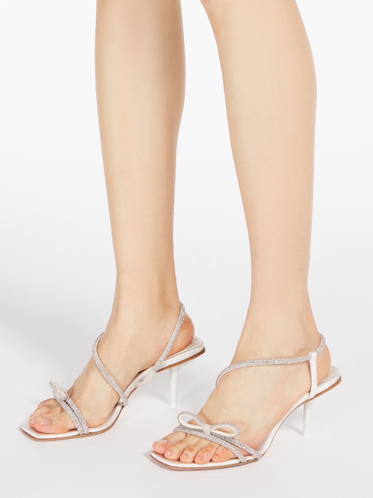 Sandales en satin et strass - IVOIRE - Max Mara