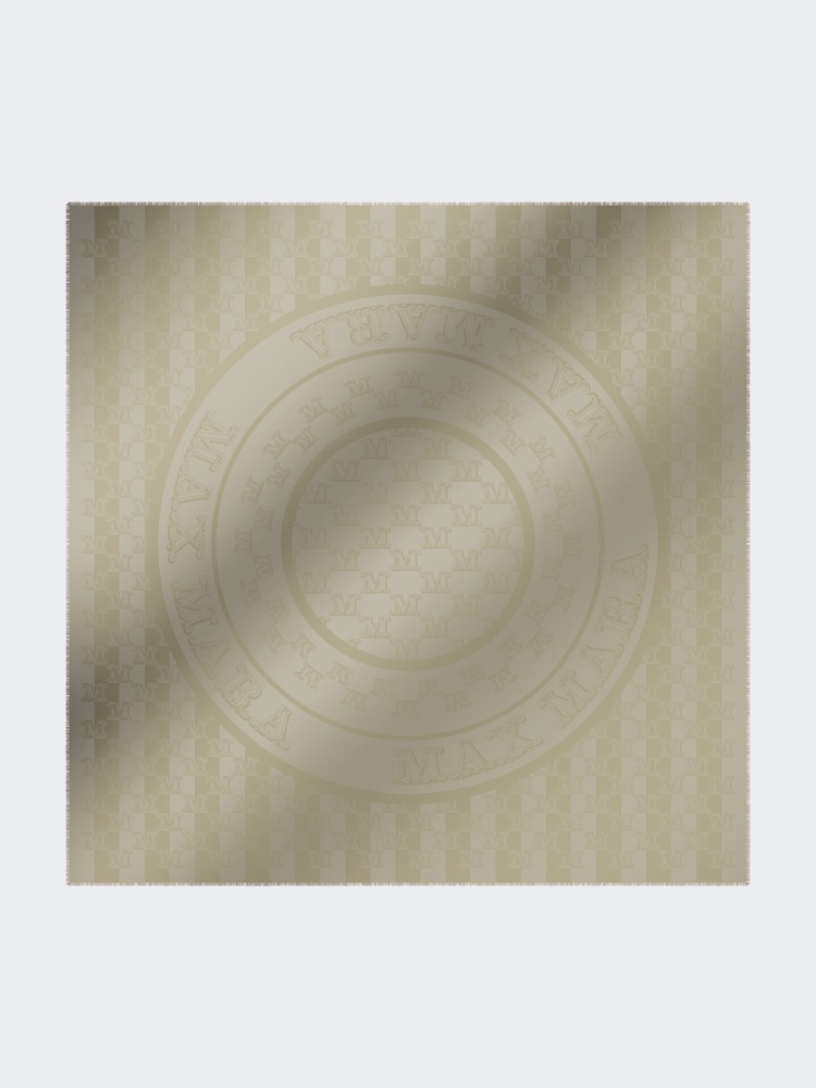 Jacquard silk and wool shawl - BEIGE - Max Mara