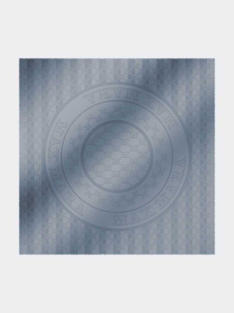 Jacquard silk and wool shawl - LIGHT BLUE - Max Mara