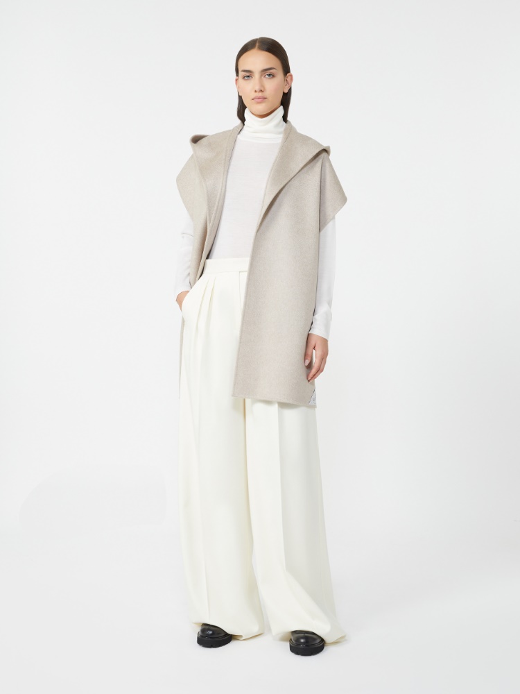 Cashmere scarf with hood - BEIGE - Max Mara
