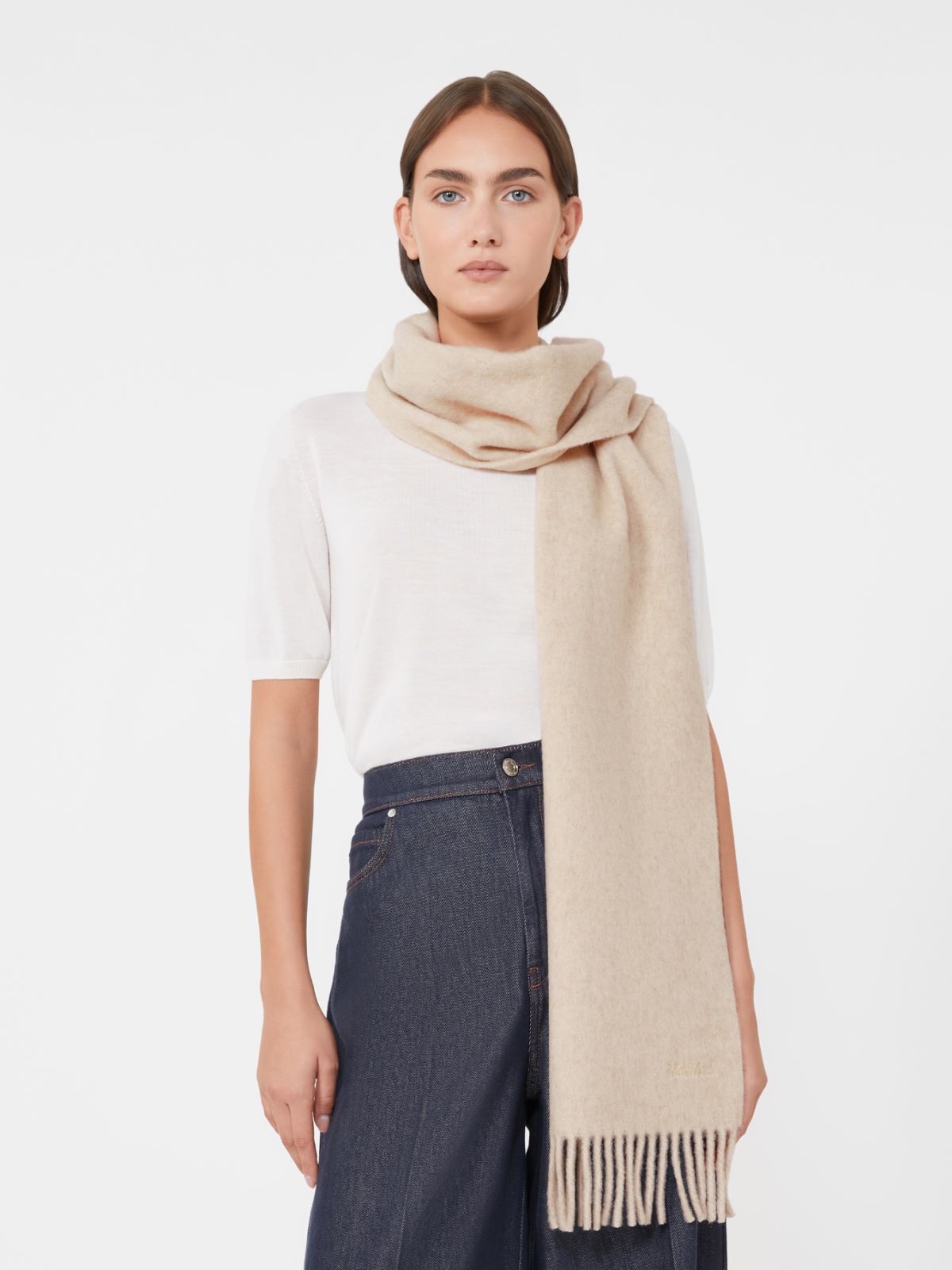 Embroidered wool scarf - POWDER - Max Mara