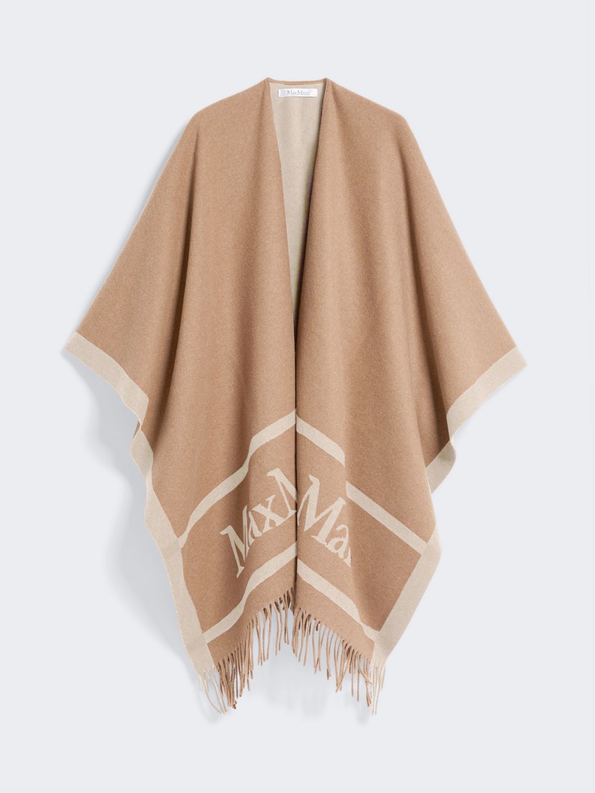 Jacquard wool poncho - CAMEL - Max Mara - 8