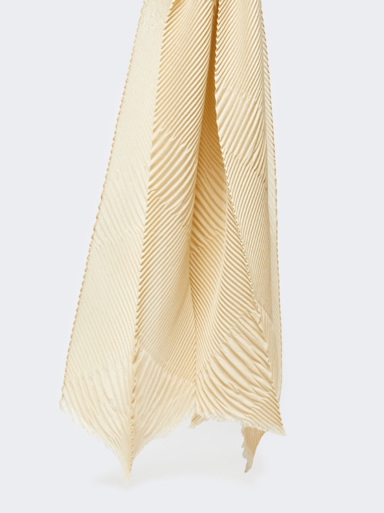 Pleated cashmere stole - NATURAL - Max Mara