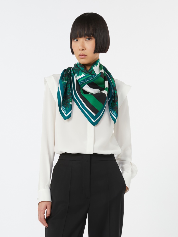 Printed silk scarf - EMERALD - Max Mara