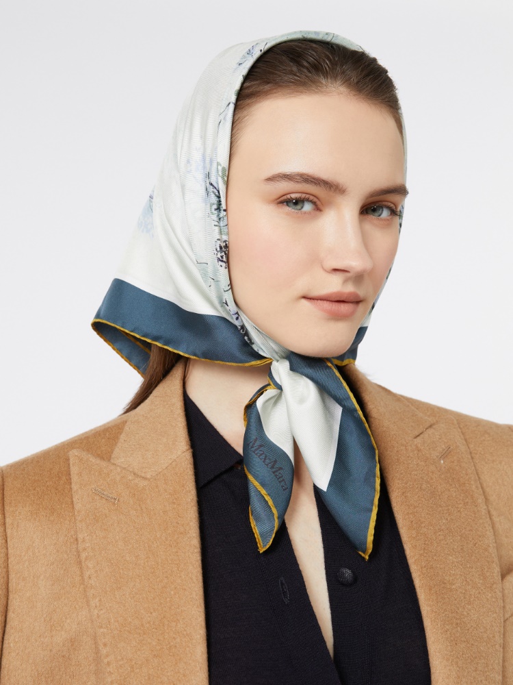 Foulard aus bedruckter Seide - AZURBLAU - Max Mara - 2