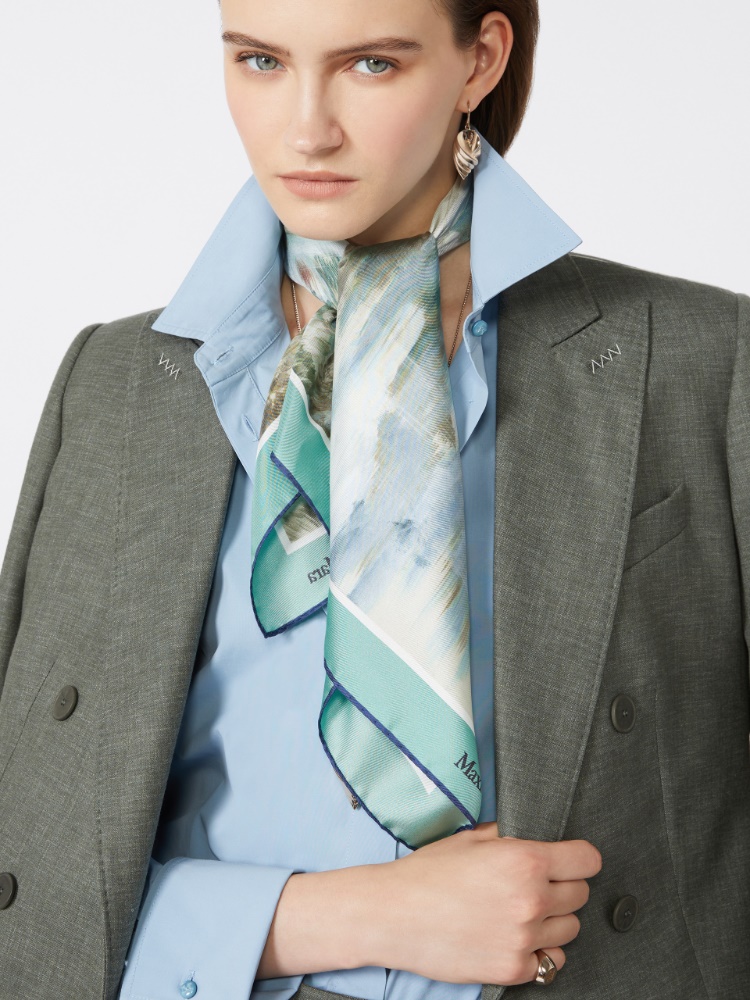Fular de seda estampada - AZUL - Max Mara - 2