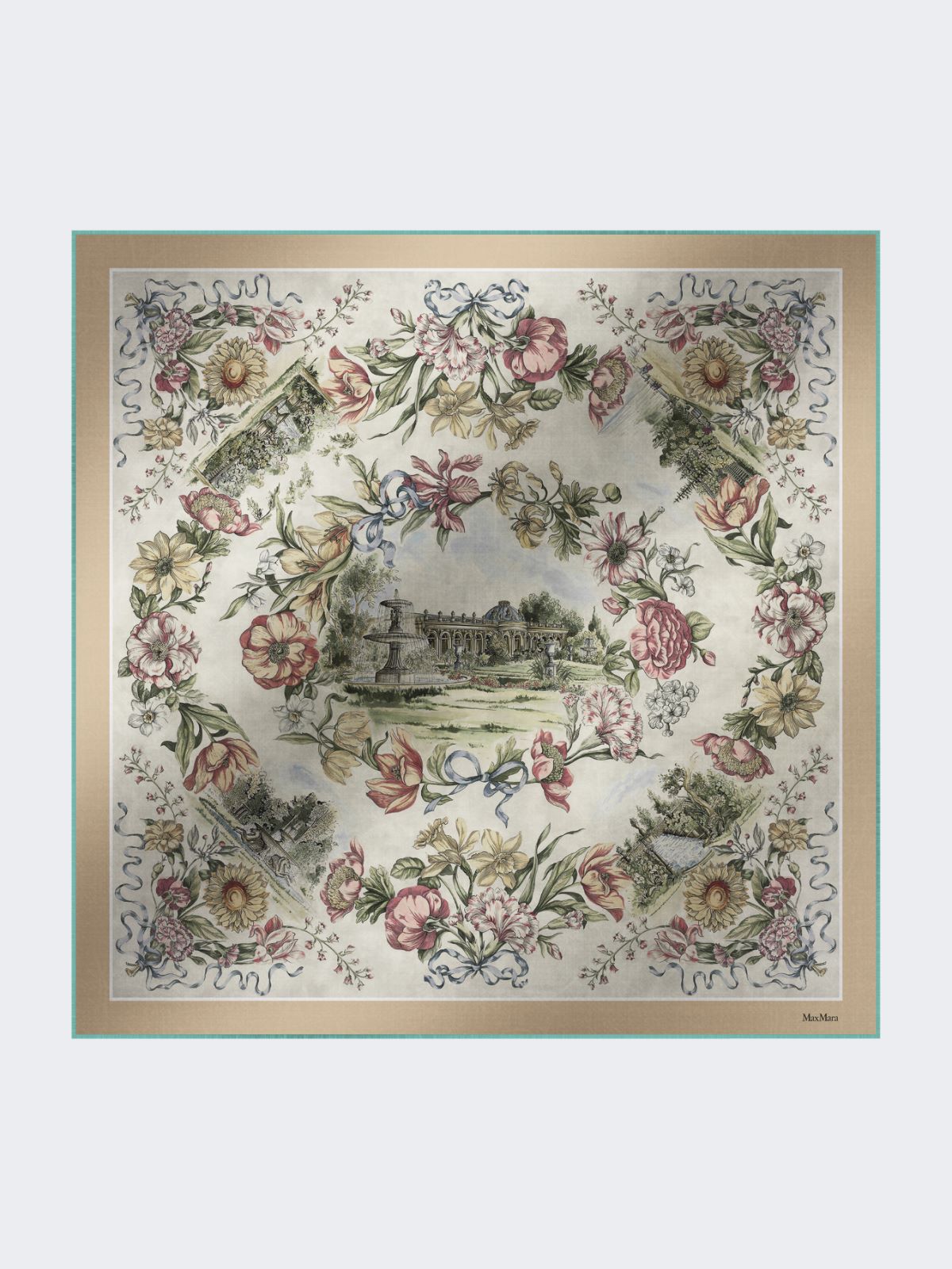 Printed silk oversized scarf - CAMEL - Max Mara - 9