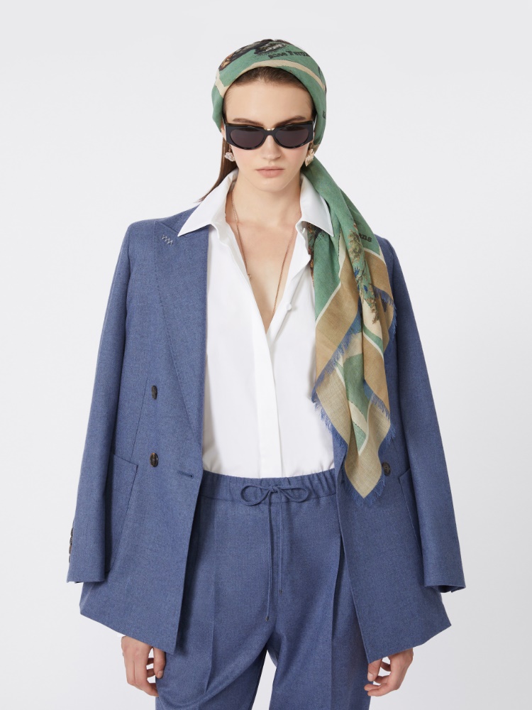 Grand carré en soie imprimée - AZURE - Max Mara
