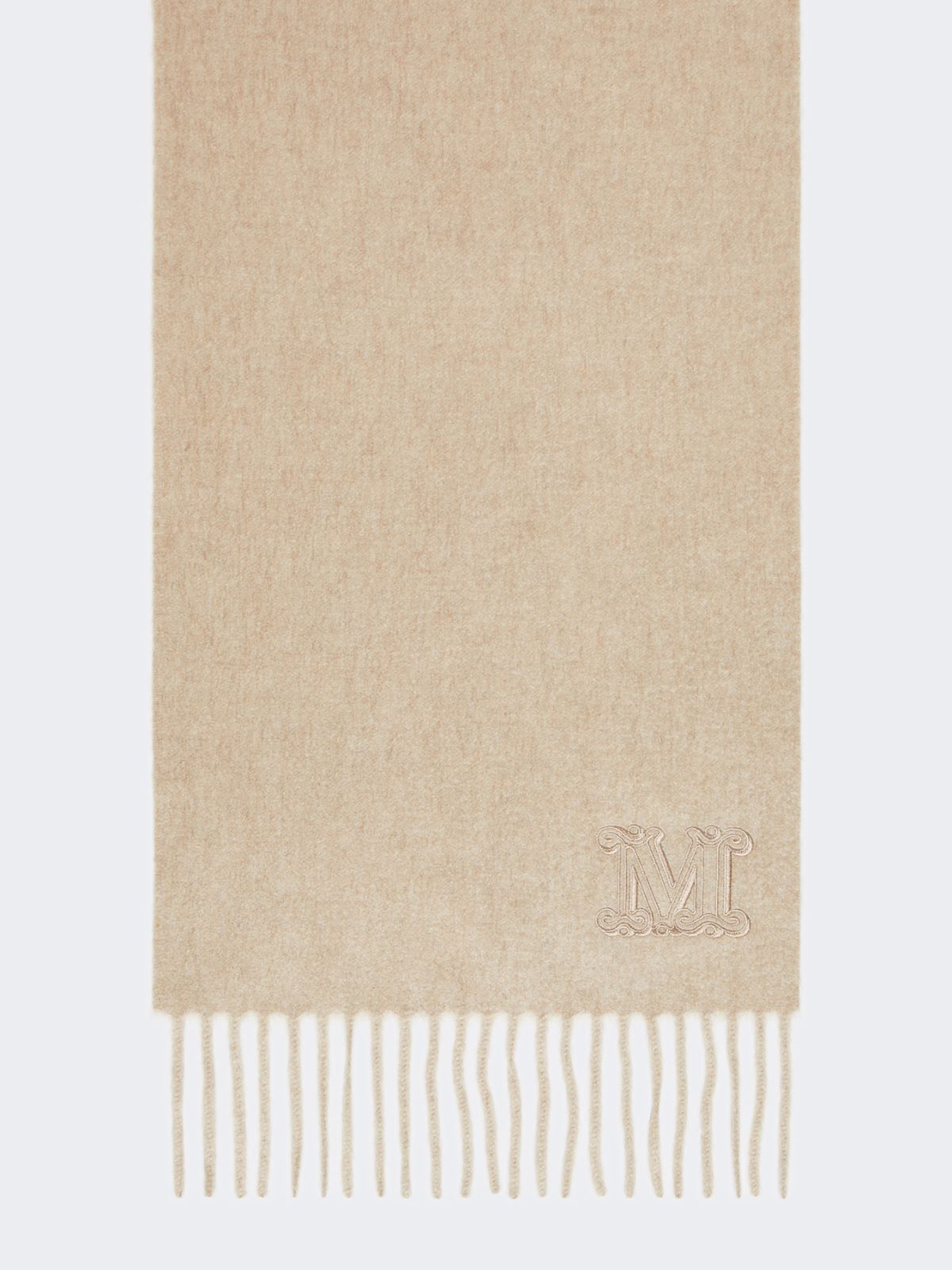 Monogram-embroidered cashmere stole - BEIGE - Max Mara - 9