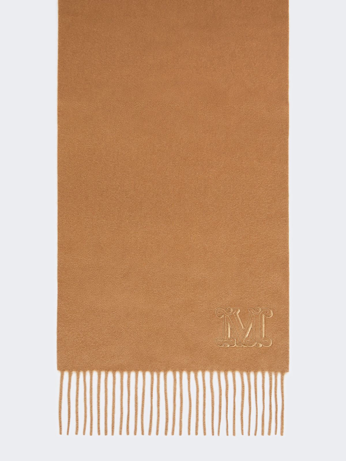 Monogram-embroidered cashmere stole - BEIGE - Max Mara - 9