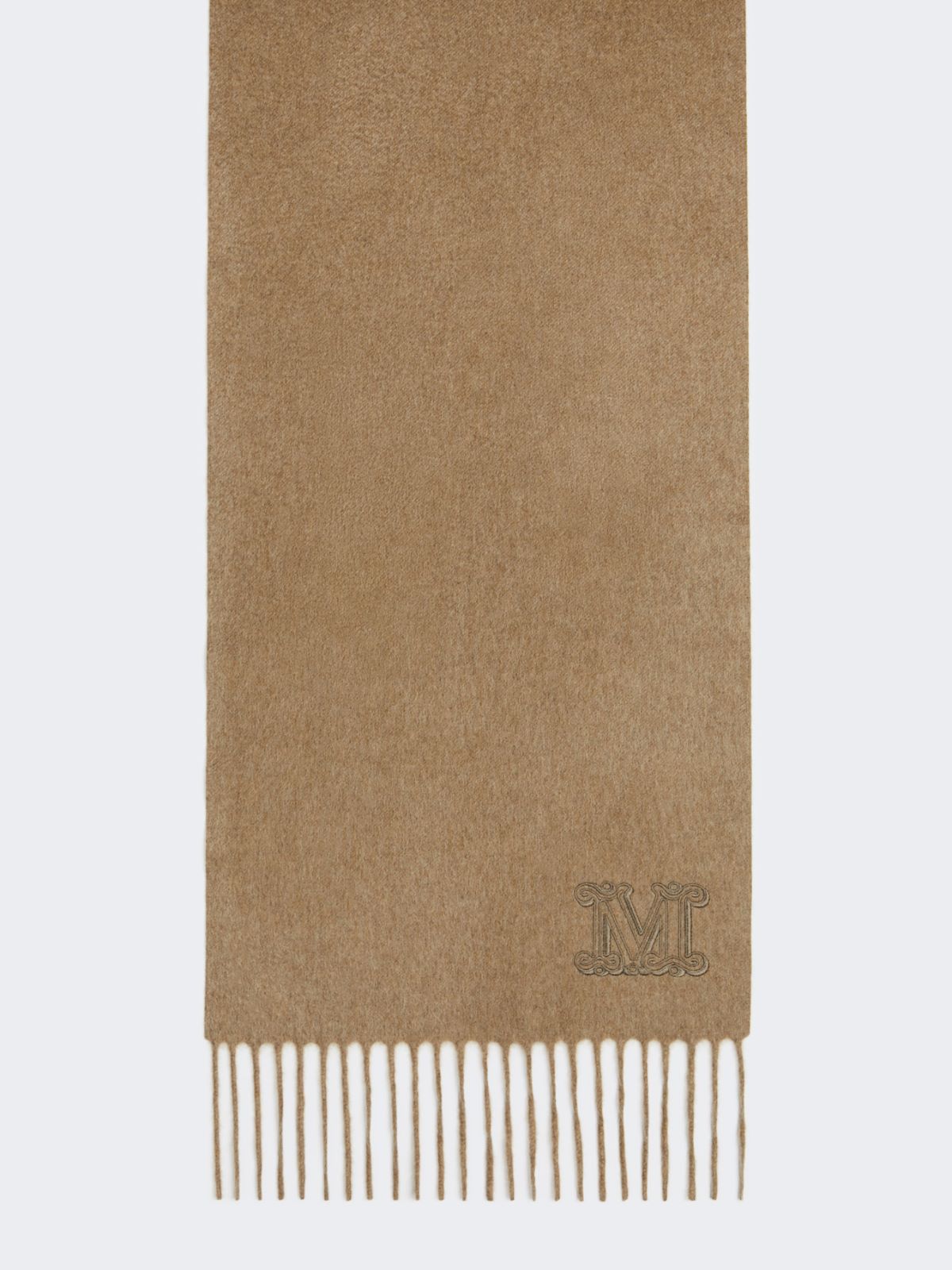 Monogram-embroidered cashmere stole - BEIGE - Max Mara - 9