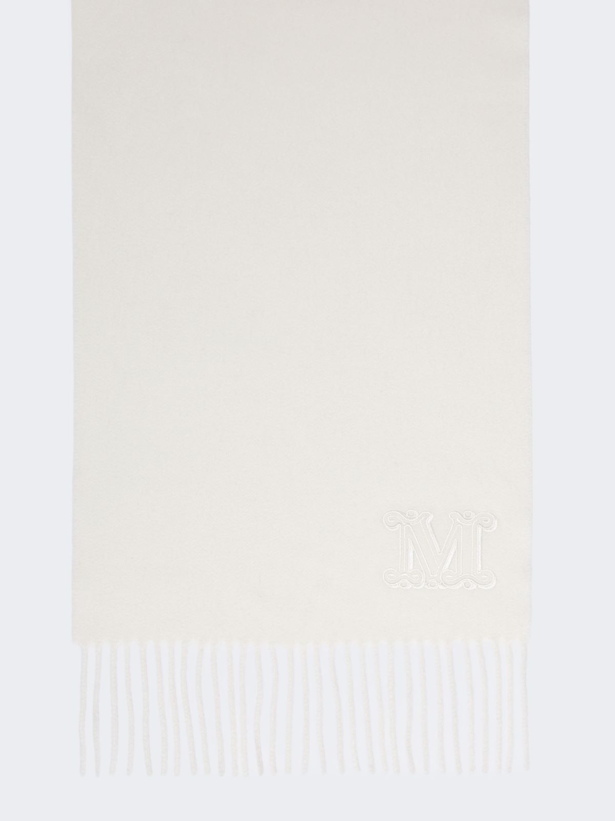 Monogram-embroidered cashmere stole - OPTICAL WHITE - Max Mara - 9