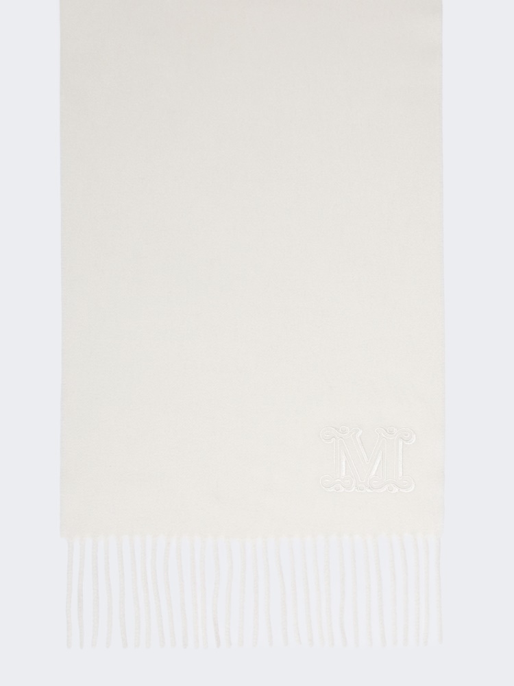 Estola de cachemira con bordado Monogram - BLANCO OPTICO - Max Mara