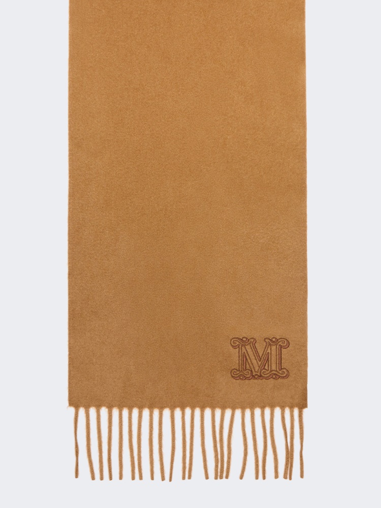 Monogram-embroidered cashmere stole - TOBACCO - Max Mara