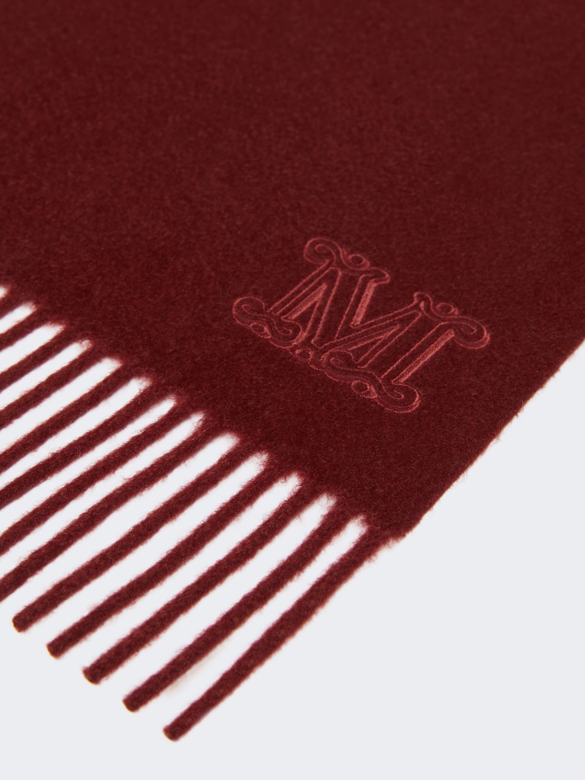 Monogram-embroidered cashmere stole - BORDEAUX - Max Mara - 2