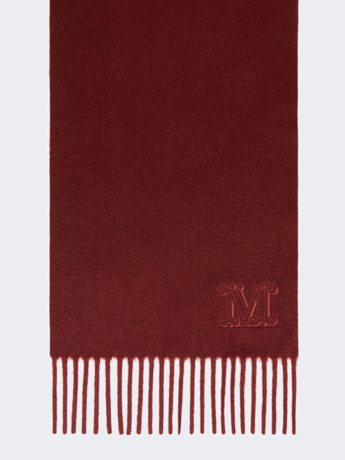 Monogram-embroidered cashmere stole - BORDEAUX - Max Mara