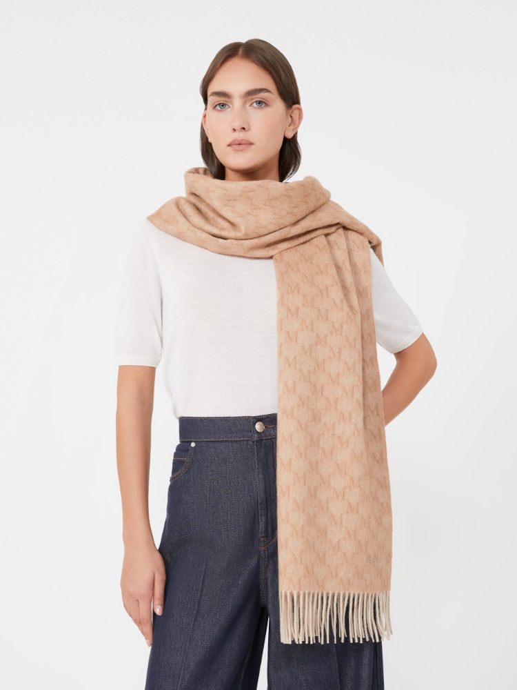 Estola de jacquard de camello - BEIGE ORO - Max Mara