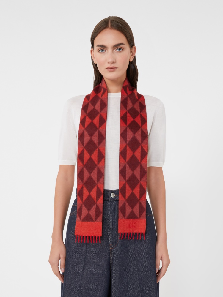 Jacquard cashmere scarf - RED PURPLE - Max Mara