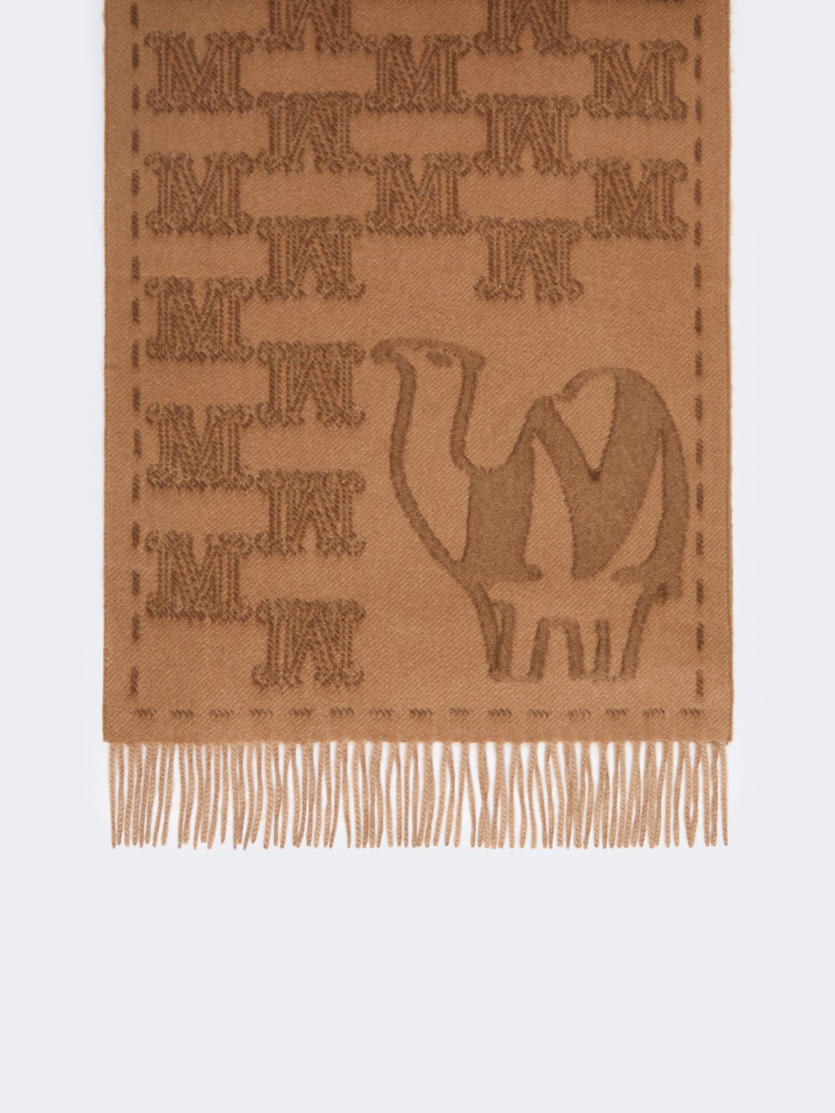 Jacquard cashmere stole - CAMEL - Max Mara