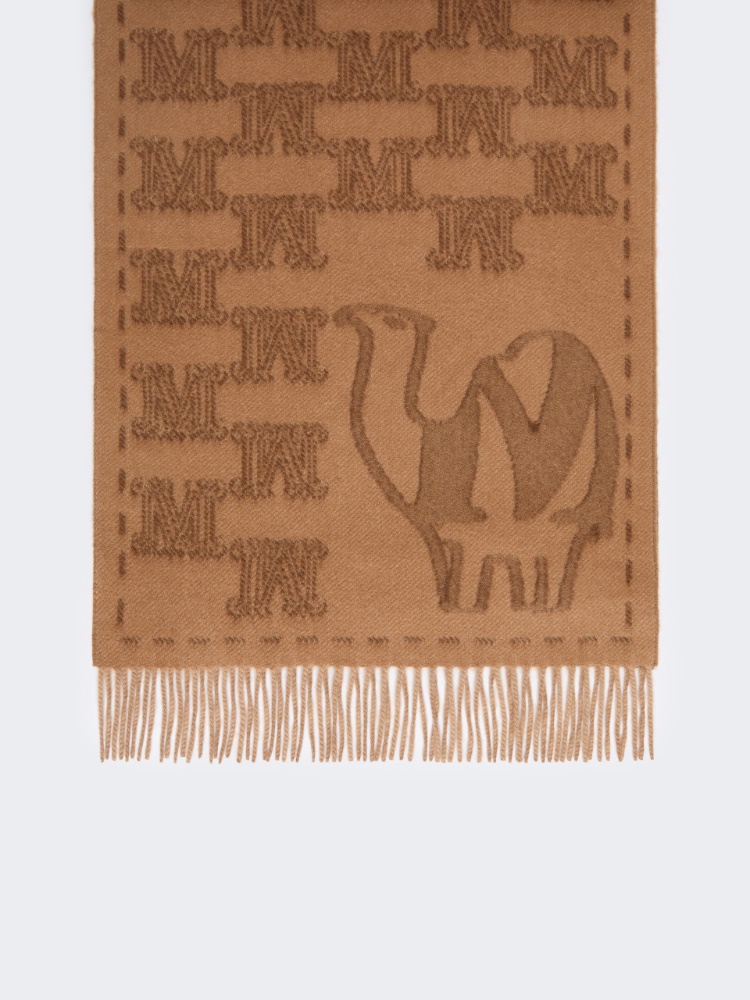 Jacquard cashmere stole - CAMEL - Max Mara