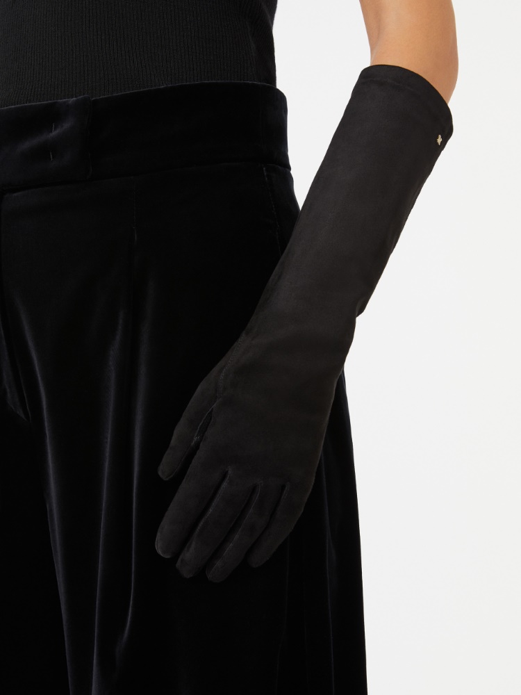 Long suede nappa gloves - BLACK - Max Mara - 2