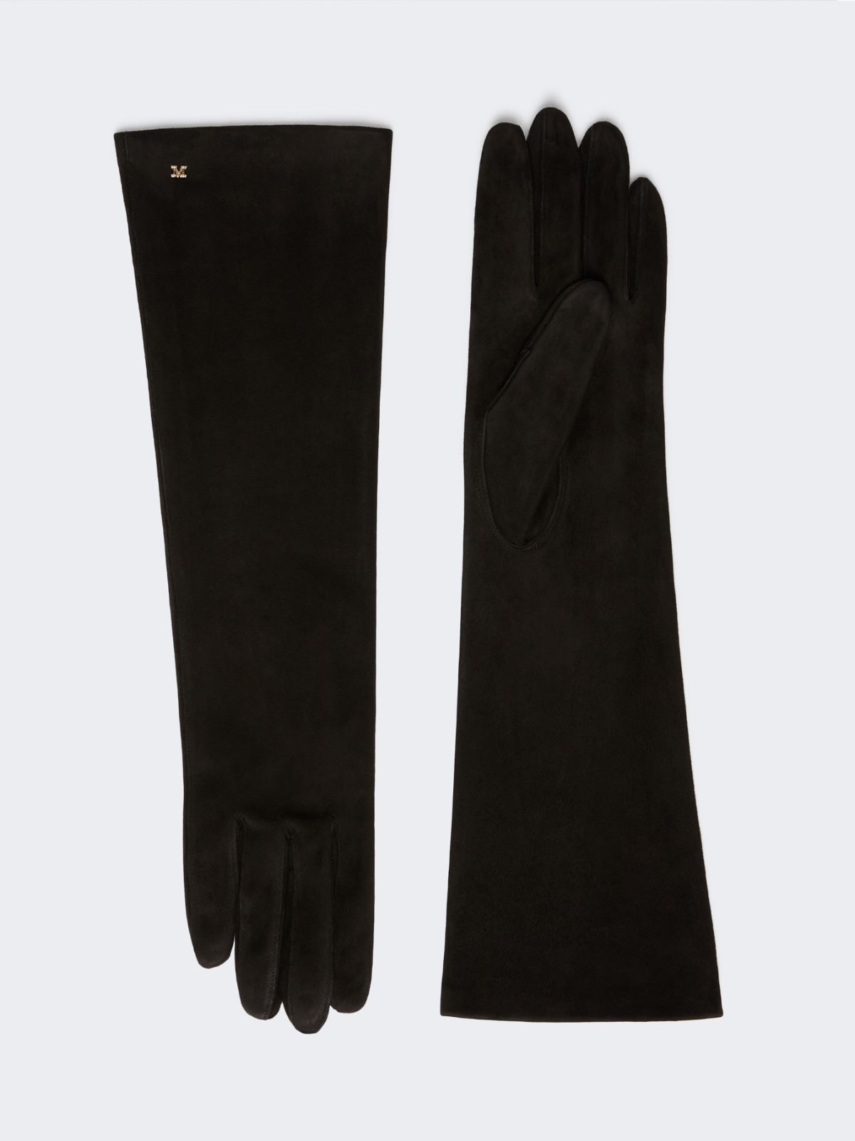 Long suede nappa gloves - BLACK - Max Mara