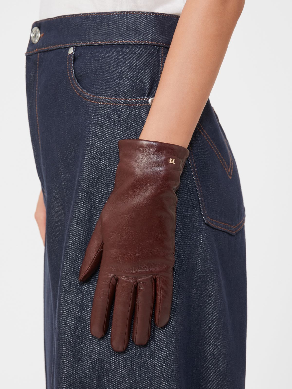 Nappa leather gloves - BORDEAUX - Max Mara - 3