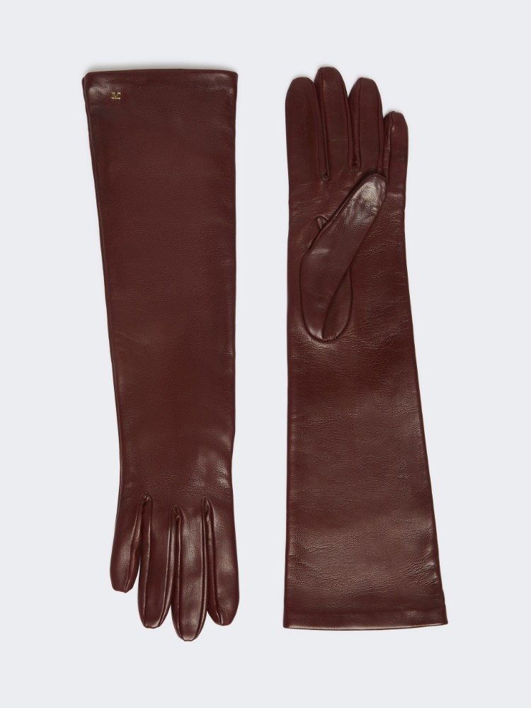 Long Nappa leather gloves - BORDEAUX - Max Mara