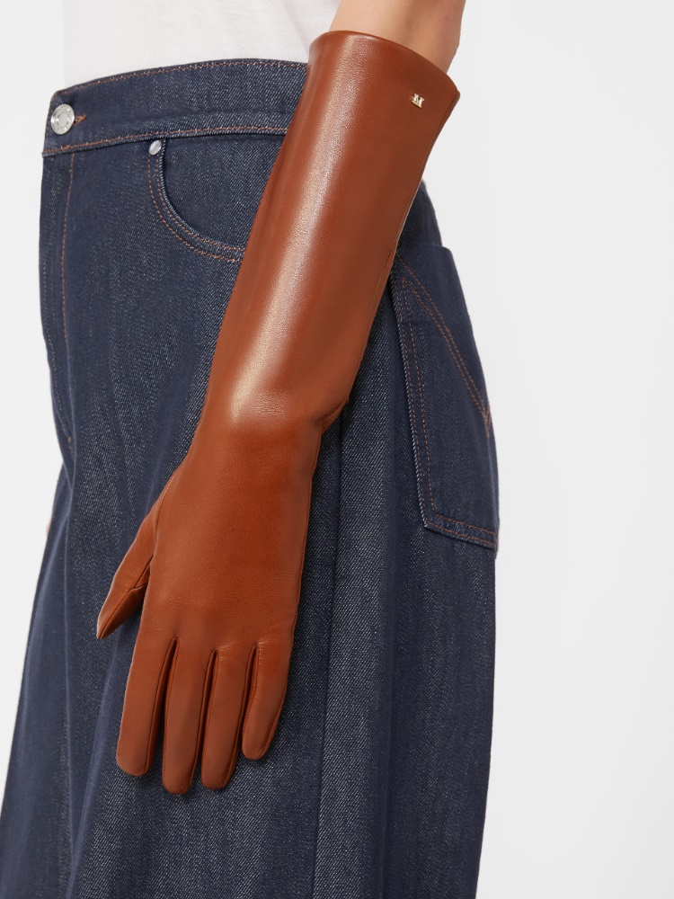 Gants longs en nappa - MARRON BRONZE - Max Mara
