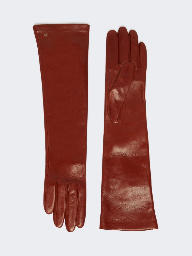 Long Nappa leather gloves - BROWN BRONZE - Max Mara