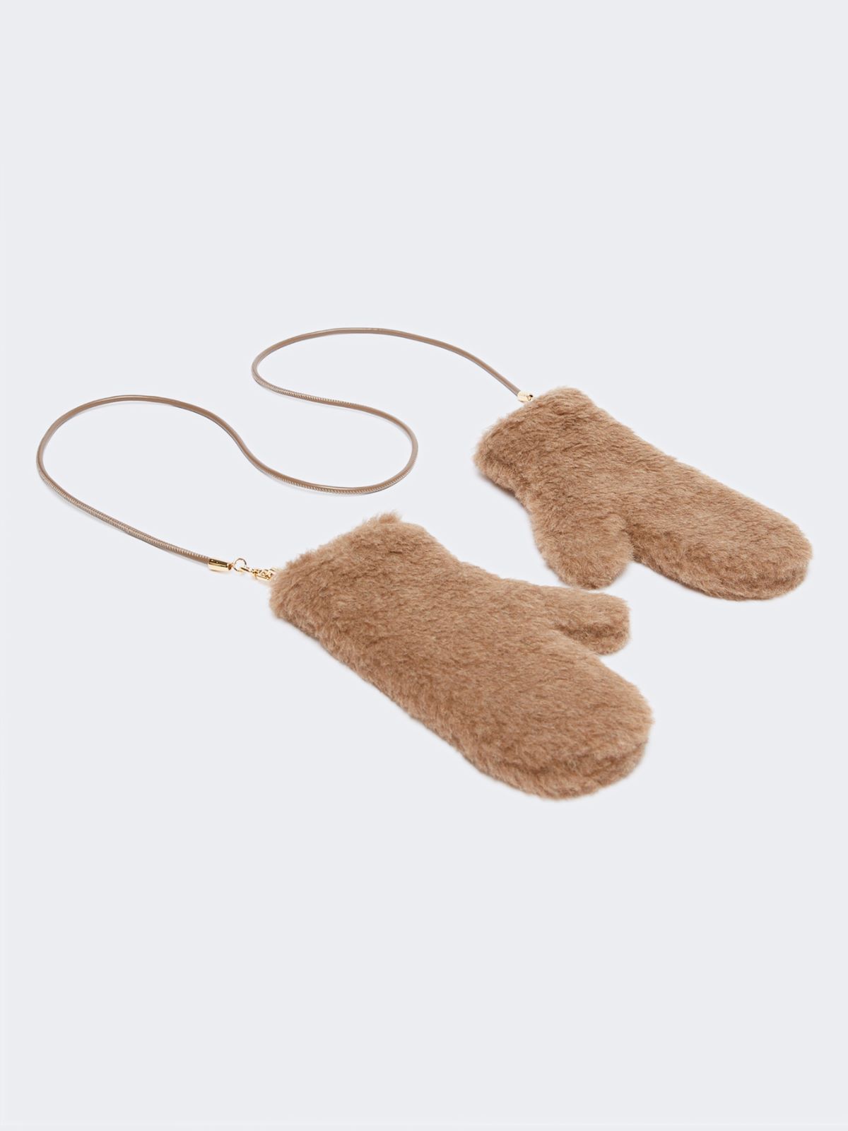 Mittens in alpaca and cashmere Teddy fabric - BRONZE - Max Mara - 2
