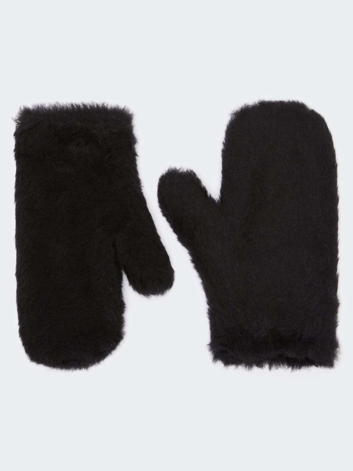 Mittens in alpaca and wool Teddy fabric - BLACK - Max Mara - 6