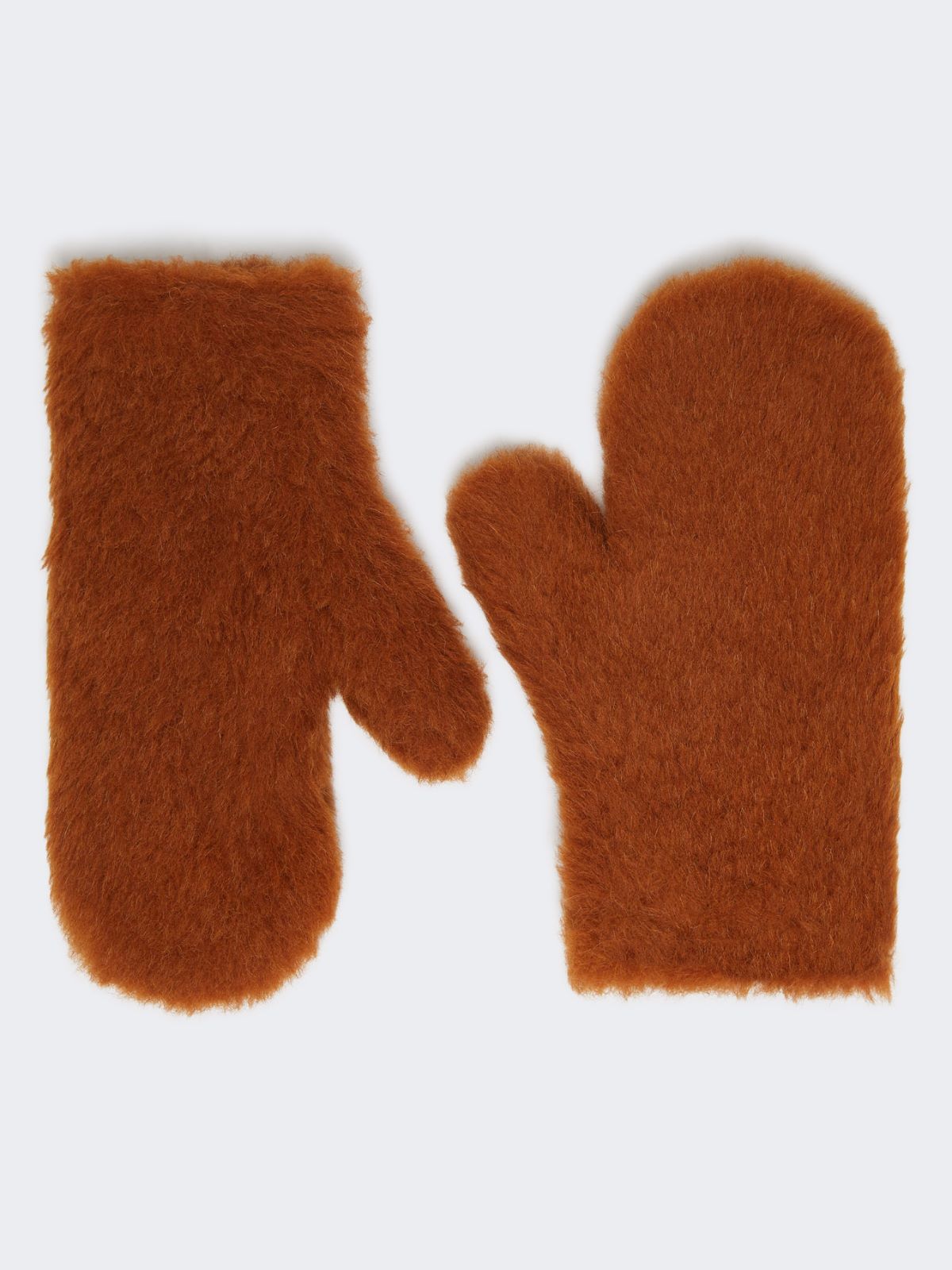 Mittens in alpaca and wool Teddy fabric - BROWN BRONZE - Max Mara