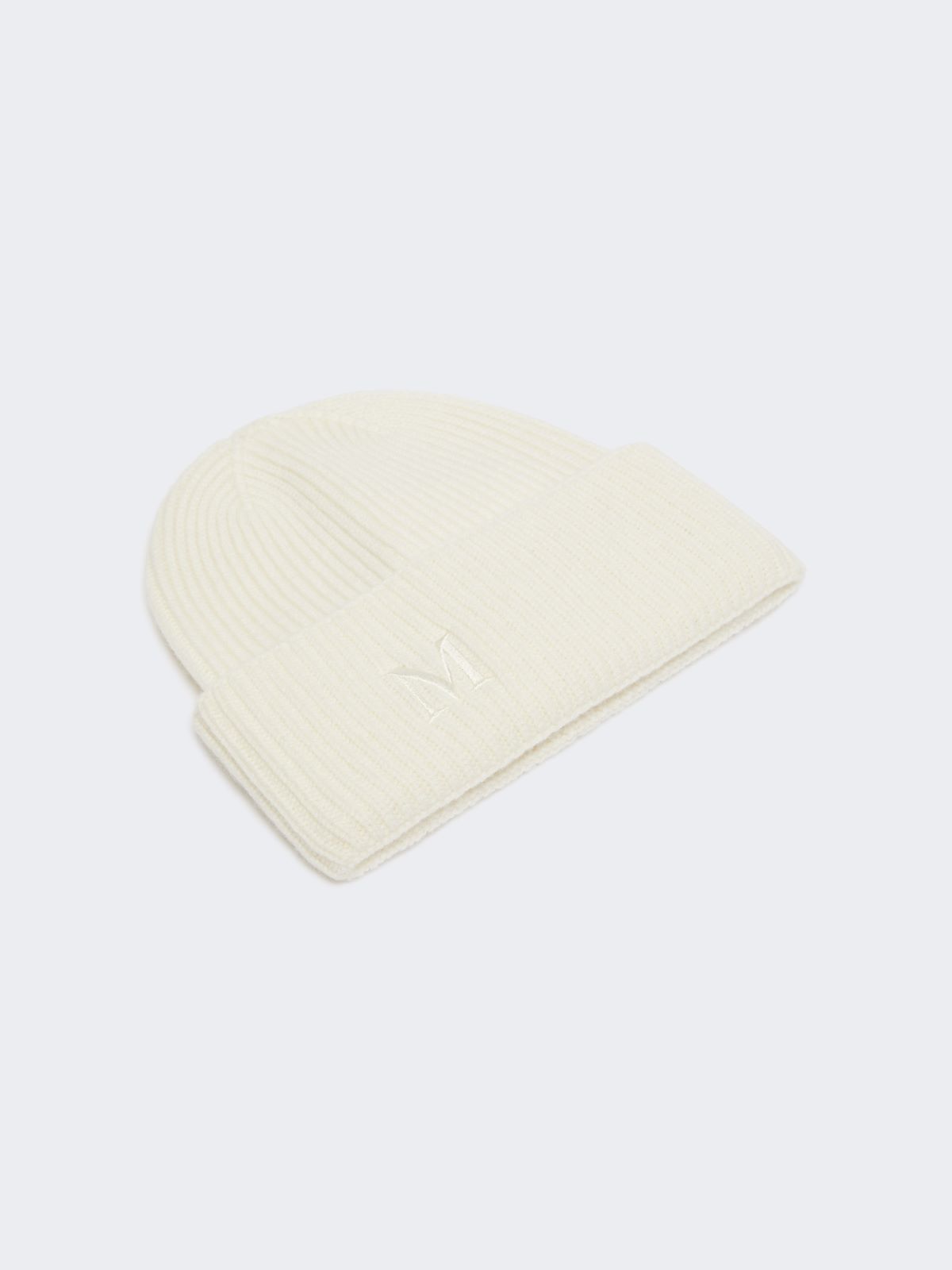 Rib-knit cashmere beanie hat - WHITE - Max Mara - 2
