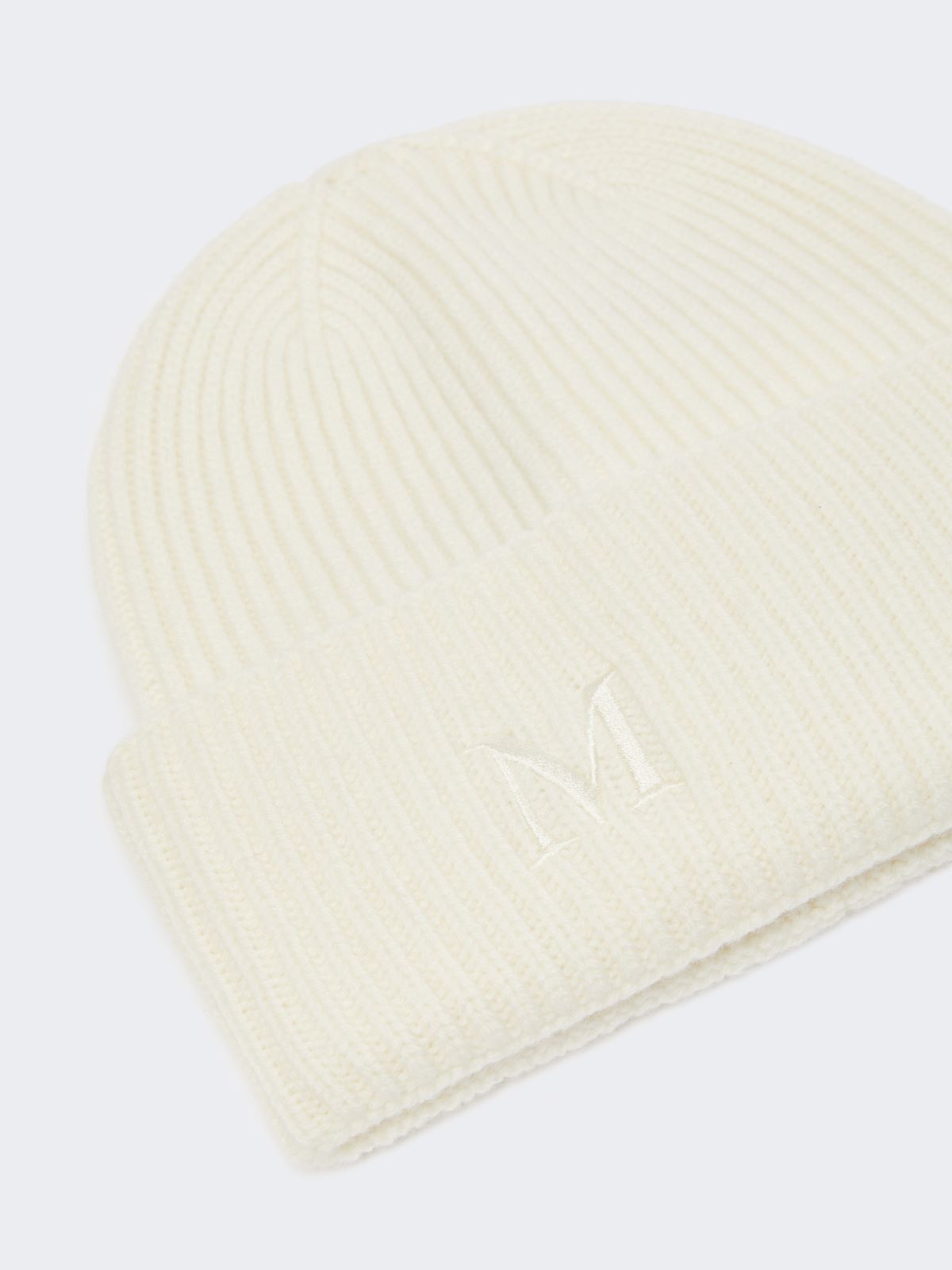 Rib-knit cashmere beanie hat - WHITE - Max Mara - 3