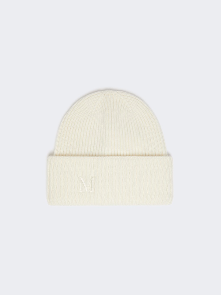 Rib-knit cashmere beanie hat - WHITE - Max Mara