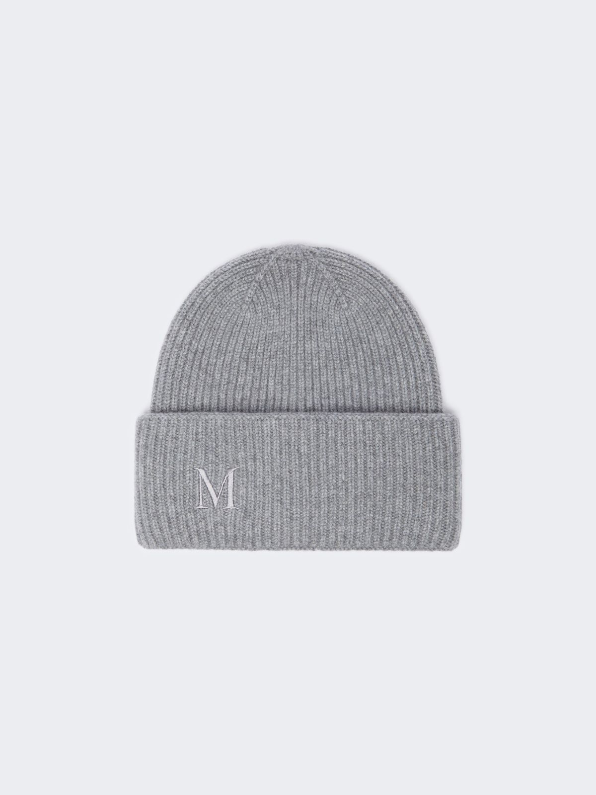 Rib-knit cashmere beanie hat - LIGHT GREY - Max Mara