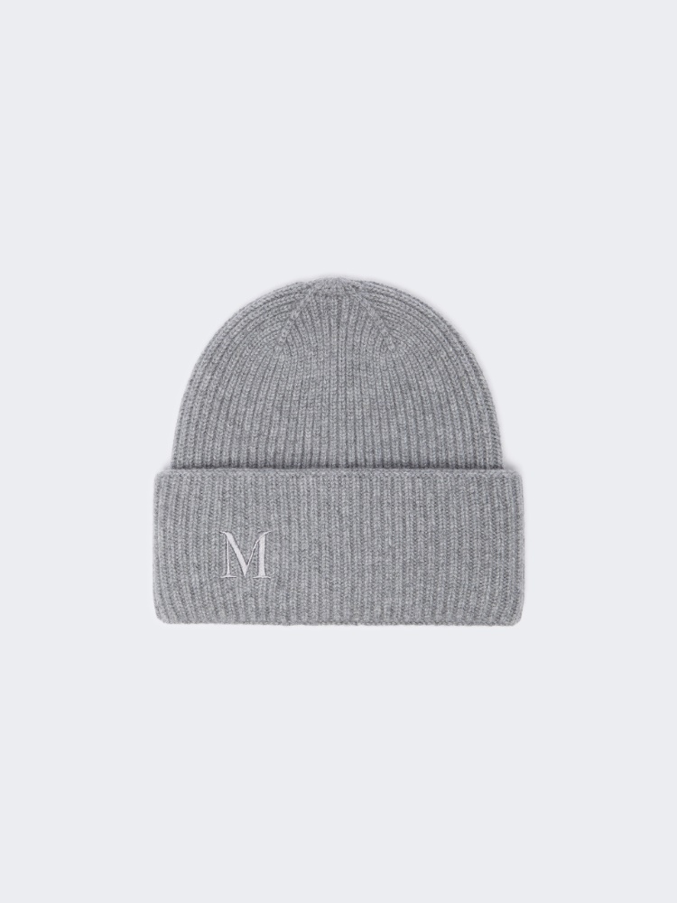 Rib-knit cashmere beanie hat - LIGHT GREY - Max Mara